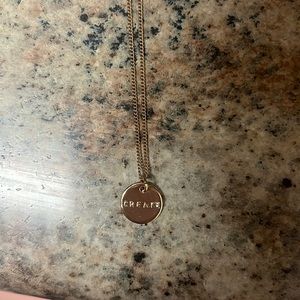 THE GIVING KEYS gold “create” necklace new without tags adjustable length